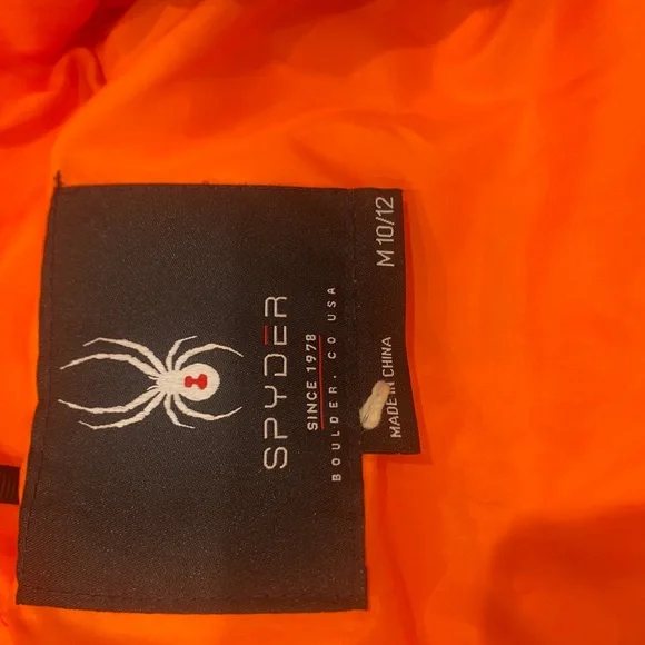 Spyder Ski Jacket in Navy Blue with Orange Lining